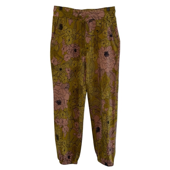 Saturday Sunday Anthropologie Camilla Knit Joggers Green Pink Floral Slouchy S - Picture 4 of 14